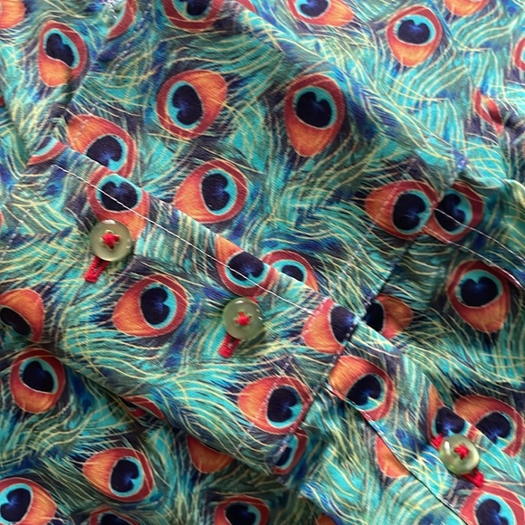 Dalila Peacock Feather Pattern Shirt , by Coton DOuX Paris - Picture 9 of 9